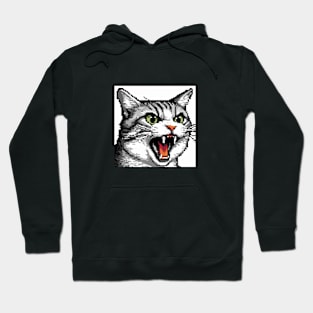 Angry cat in pixel art Hoodie